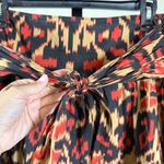 Jones New York Women’s Size 6 Boho Ikat Midi Skirt Flowy Earthy Tones Artsy A-Line Red Black Photo 1