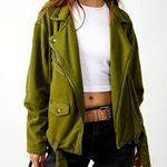 Free People Rebel Knit Oversized Moto Jacket - Green - size XL Photo 1
