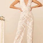 Lulus Enamored With You White Lace Wide-Leg Jumpsuit Photo 0
