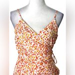 VERO MODA Orange & White Floral Wrap Sundress with Adjustable Spaghetti Straps Photo 2