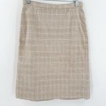 Gap Brown Plaid Cotton Blend Stretch Knee Length Casual A-Line Skirt Size 4 Photo 0