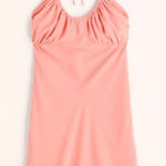 Abercrombie & Fitch Halter Ruched Mini Dress Chiffon Sundress Coral NWT M Photo 0