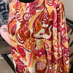 Flying Tomato Women’s  Vibrant Pink Multicolor Floral Top LS Bishop Slv Spring M Photo 7