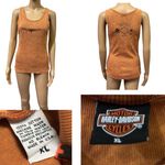 Harley Davidson Motorcycles Cotton Mother Road Tank Top Orange Stone Washed XL Photo 1