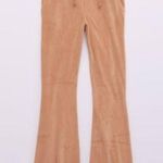 Aerie REAL Obsessed Velour High Waisted Kick-It Flare Pant in Toasty Medium Photo 0