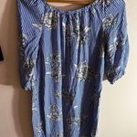 Mlle Gabrielle  Blue‎ and white stripe dress with flowers Photo 0