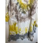 Belle France Italian Linen Tie Dye Tunic Coverup EUC Sz M Oversized Yellow Gray Size M Photo 3