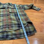 Free People  We The Free Izzy Cargo Jacket plaid oversized Shacket Shirt Green M Photo 12