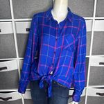 Sanctuary Haley Tie Front Button Down Flannel Shirt Size Small Photo 11