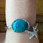 Natural Chrysocolla Sterling Silver Starfish Ring Size 8 Photo 0