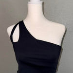 Bandier NWOT One Shoulder Bra in Black Size Small Photo 0