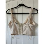 Windsor Cream Corset-Inspired Pleated Bust Crop Top Small Photo 2