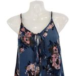 Audrey 3+1  Sleeveless Wide Leg Cropped Jumpsuit Tie Front Floral Blue Size Small Photo 7