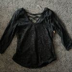 No Bo  lace cross back long sleeve shirt Photo 2