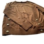 Talbots Side Button Sweater Crew Neck Sweater Chestnut Brown Size Small NWT Photo 5