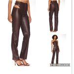 H:ours Melody Vegan Leather Hip Cutout Pants Dark Brown Size Medium - NWOT Photo 12