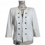 White House | Black Market  Ivory‎ Military Style Jacket Blazer Size 14 Photo 0