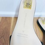 Good American Black Satin Rhinestone Kitten Heel Slide Square Toe Size 7 New Photo 7