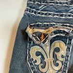 Laguna Beach Jean Co Womens Bootcut Jeans Embellished Fleur de Lis Pockets Sz 25 Blue Photo 6