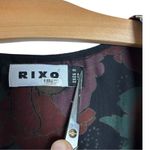 Rixo Golden Floral Mini Dress Size XS Ruched Stretch Silk Long Sleeve Retro Art Photo 8