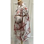 Susan Graver  Bridle Coral Starfish Printed Button Up Shirt Artsy Equestrian Photo 4