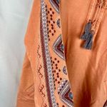 Tru Luxe Jeans Peach Long Sleeve Embroidered Top XL Orange Photo 1