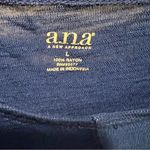a.n.a . Cobalt blue long sleeve boat neck twist front blouse size large Photo 2