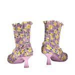 Amy Crookes Marte Purple Yellow Floral Print Ankle Boots Pointed Toe IT 37/US 7 Photo 2