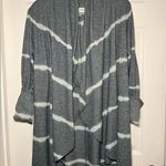 Knox Rose Blue Tie Dye Large Open Front Cardigan Jacket Photo 0