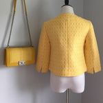 NWOT Yellow Cropped Sleeve Print Blazer Jackie O sz XS Photo 4