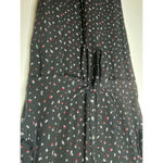 J Jill Black Floral Tie Waist Wide Leg Short Sleeve Casual Flowy Jumpsuit Sz L Size L Photo 8