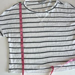 Charlotte Russe 3 for $13 long sleeved top textured striped scoop neck top juniors small white Photo 3