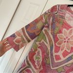 Sundance  Before Again Floral Burnout Waffle Knit Thermal Top Tunic Large Photo 3