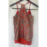Free People VTG Y2K Red Paisley Beaded Halter Top Small Boho Festival Hippie Photo 2