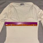 Oh Polly  Amryn Long Sleeve Sweetheart Neckline Mini Dress in Ivory, US 4 (Small) Photo 6