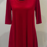 Copper Key Red A-Line Dress with 3/4 Sleeves velvet holiday fav Photo 0