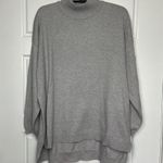 Tahari  Flannel Sweater Women's Plus Size 1X Gray Mock Neck Zipper Back Rayon NEW Photo 1