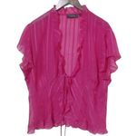 Elementz  XL Shocking Pink Feminine Tie Top Photo 0