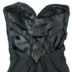 La Femme  Black Strapless Evening Gown Maxi Dress 2 Cross Back Formal Pageant Photo 4