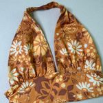 Princess Polly RETRO FLORAL HALTER TOP ORANGE Photo 5