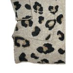 Womens Modern Canvas Open Front Cozy Leopard Animal Print Cardigan Sweater Sz L Size L Photo 1