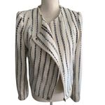 Lucy Paris Cream Blue Striped Boucle Blazer Jacket Size Medium Photo 7