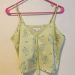Colsie Silky Satin Lounge Pajama Cami Tank Top Butter Yellow Floral Womens M Size M Photo 0