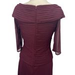 Alex Evenings Pleated Surplice Dress V Neck Sheer Sleeves Purple Maxi Womens 8 Photo 7