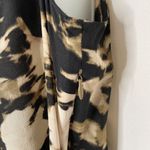 Halogen  Silk‎ Abstract Watercolor Blouse Brown Silk Photo 3