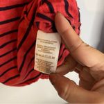 Free People  Coral Red Striped Shirt Size XS Photo 4