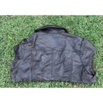 Forever 21 VTG Y2K 00s Brown Cropped Leather Jacket Women’s Size XS Moto Photo 2