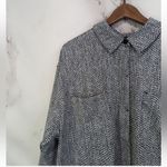 Athleta  Shirt Jacket Womens XLarge Textured Button Up Braiden Black White 882490 Photo 3