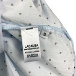 Lacausa NWT Avery Cotton Poplin Long Sleeve Mini Dress Baby Blue Dot Small Photo 9