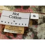 Hot Cotton by Marc Ware Floral Leopard Print Linen Top Blouse Small Pink Photo 6